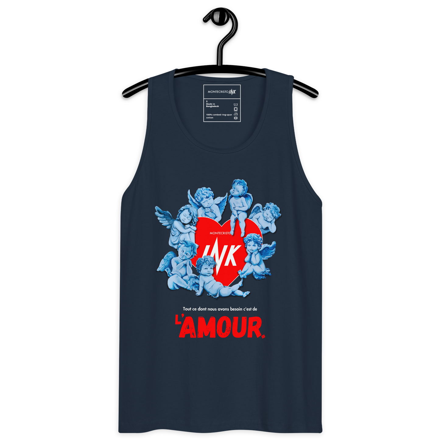 EliteBlend Premium Tank Top with Iconic “AMOUR” motif