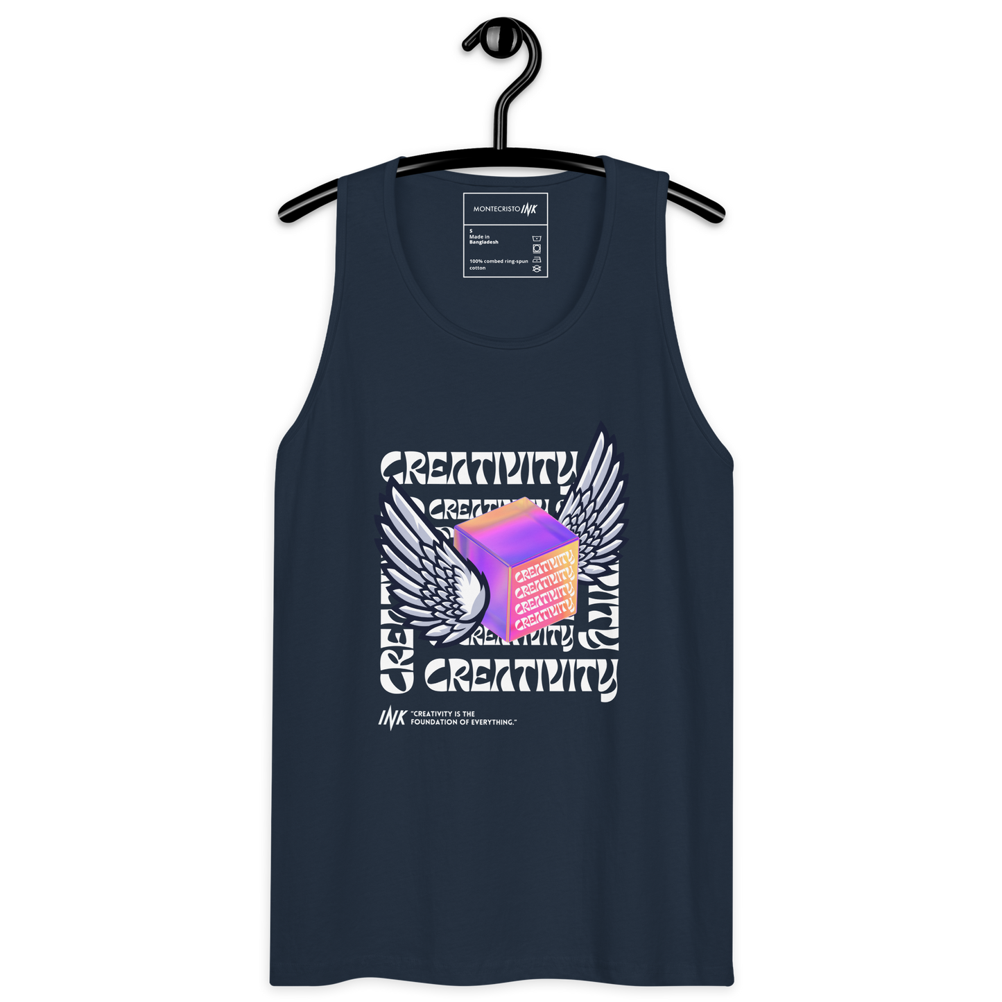 EliteBlend Premium Tank Top with Iconic "Cube of Creativity" print