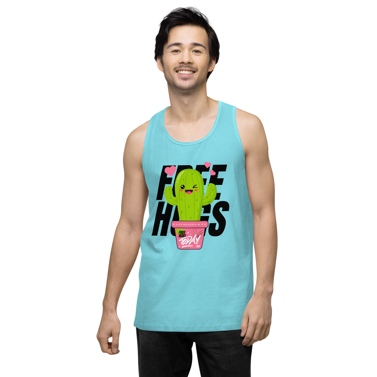 EliteBlend Premium Tank Top with "Free Hugs Today" design