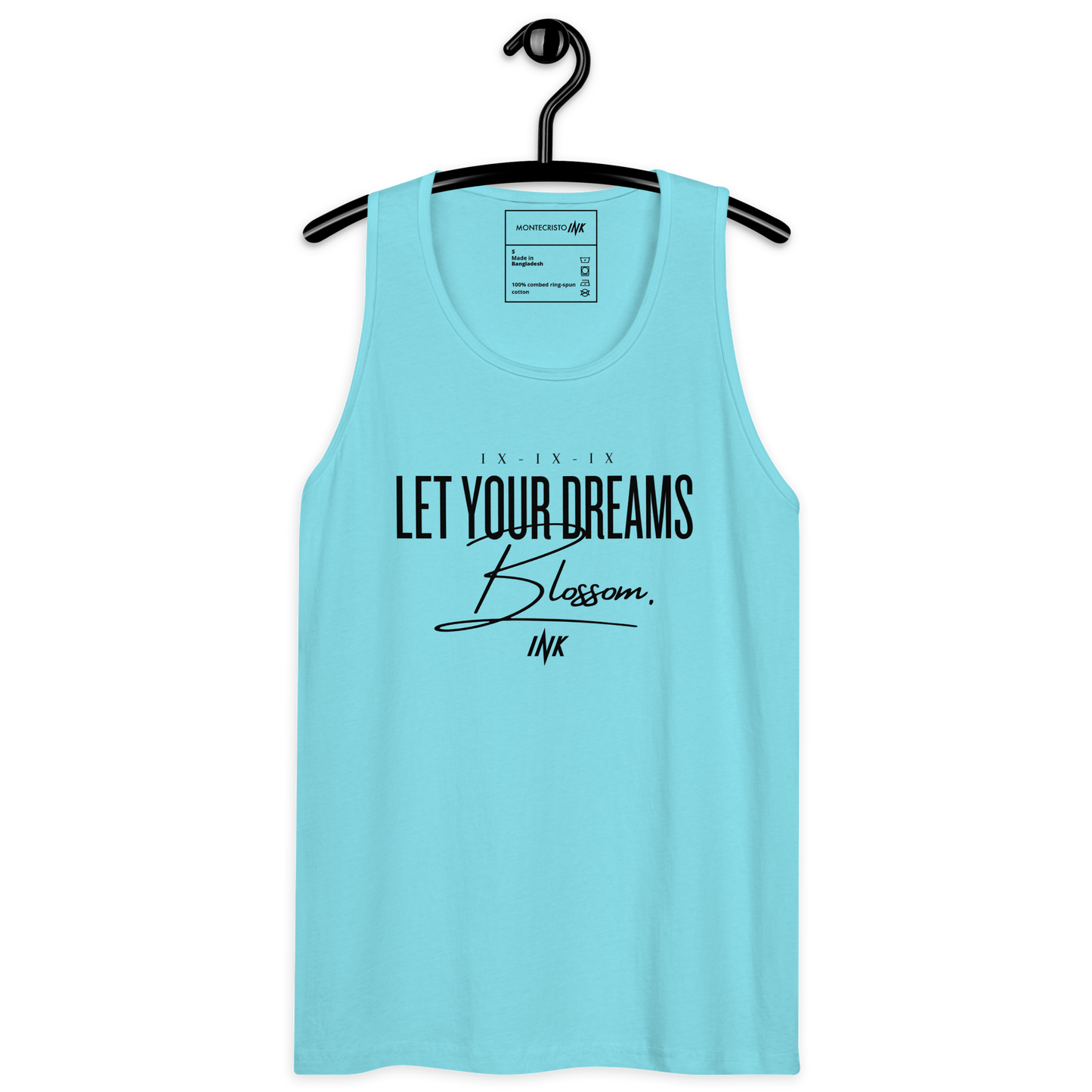 EliteBlend Premium Tank Top with "Let Your Dreams Blossom" design