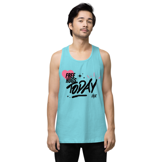 EliteBlend Premium Tank Top with "Free Hugs Today" design