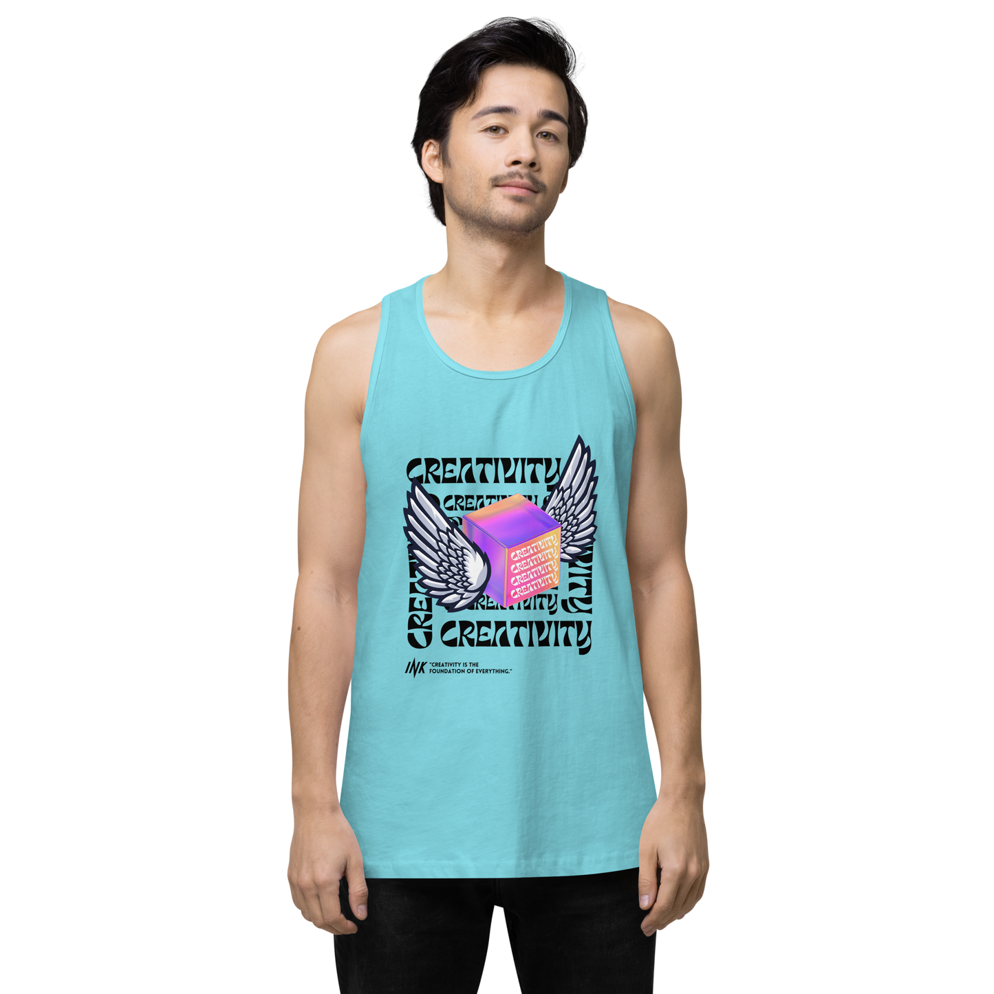 EliteBlend Premium Tank Top with Iconic "Cube of Creativity" print