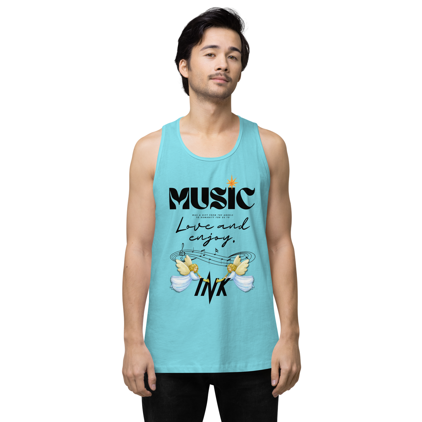 EliteBlend Premium Tank Top with "Music" motif