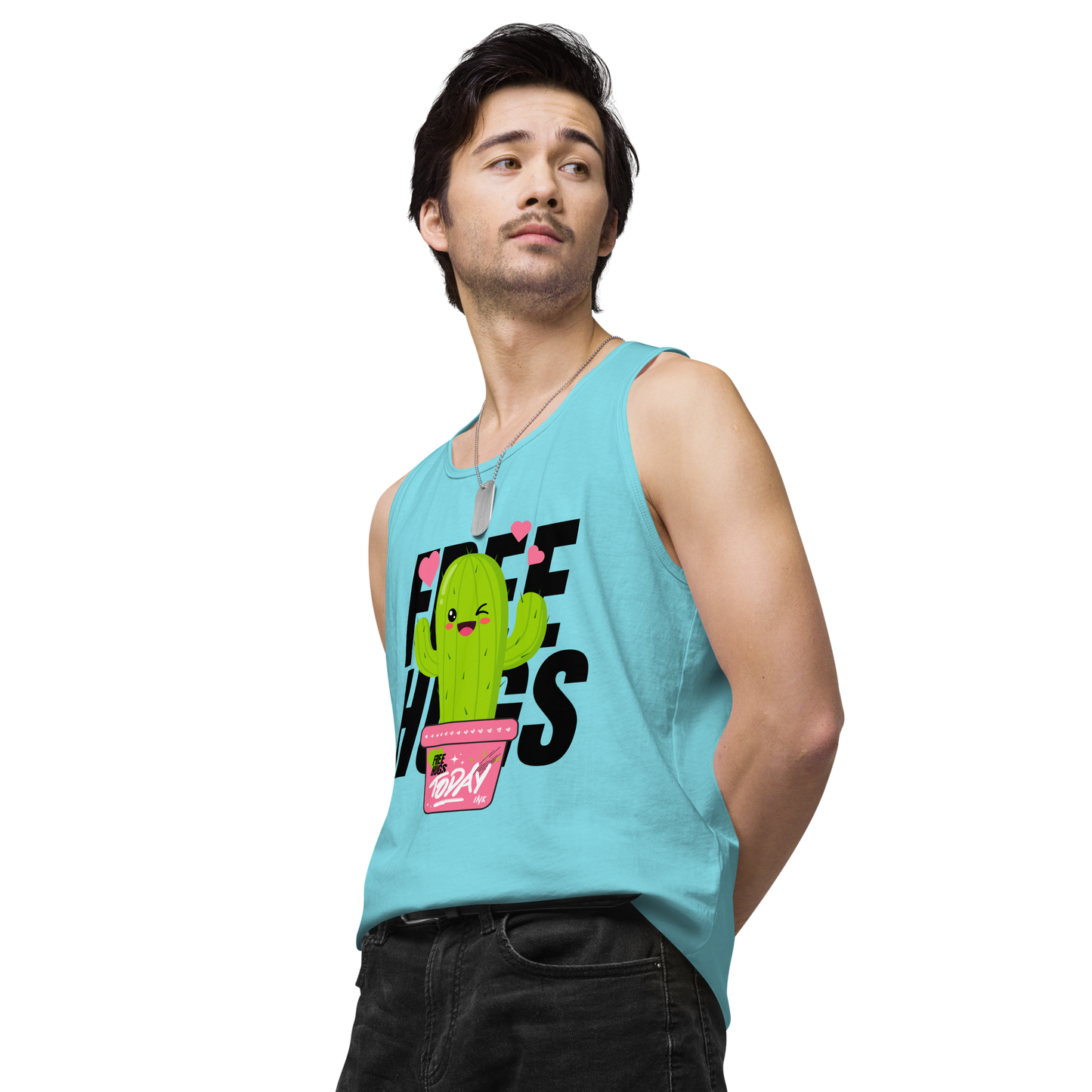 EliteBlend Premium Tank Top with "Free Hugs Today" design