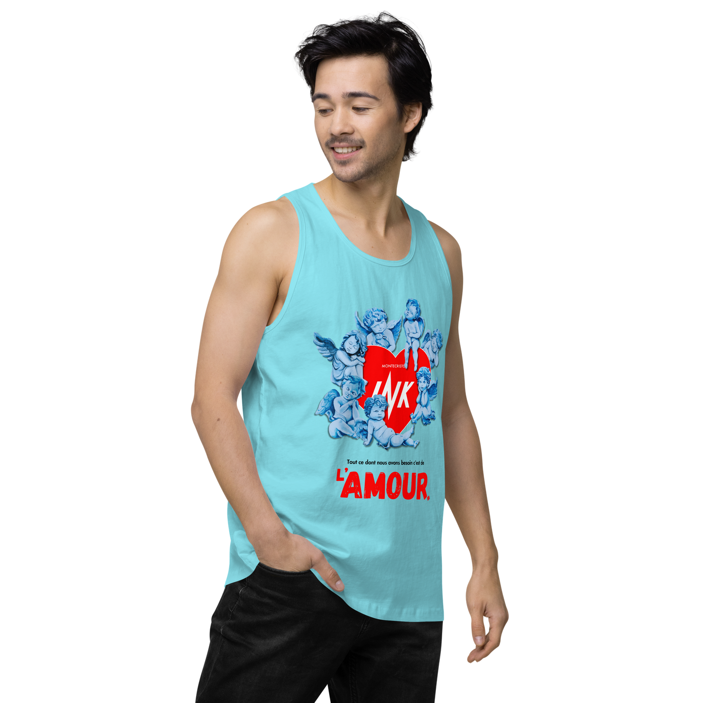 EliteBlend Premium Tank Top with Iconic “AMOUR” motif