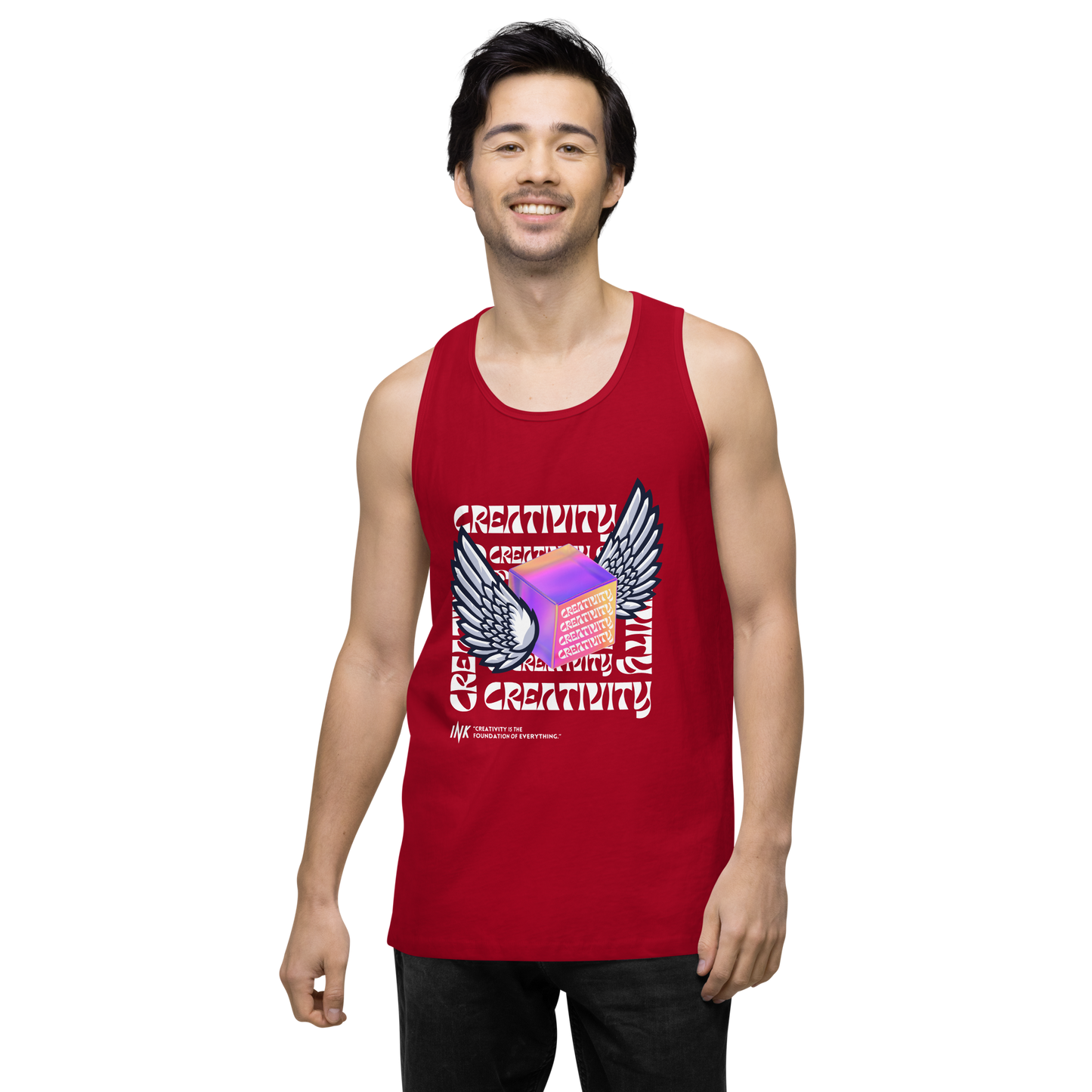 EliteBlend Premium Tank Top with Iconic "Cube of Creativity" print