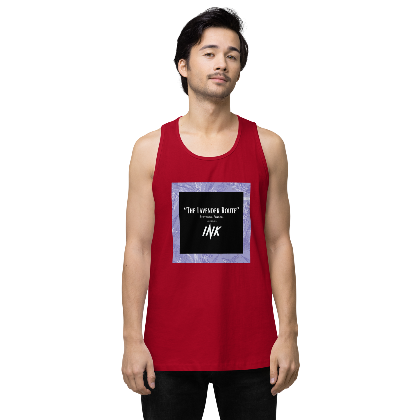 “The Lavender Route” motif EliteBlend Premium Tank Top