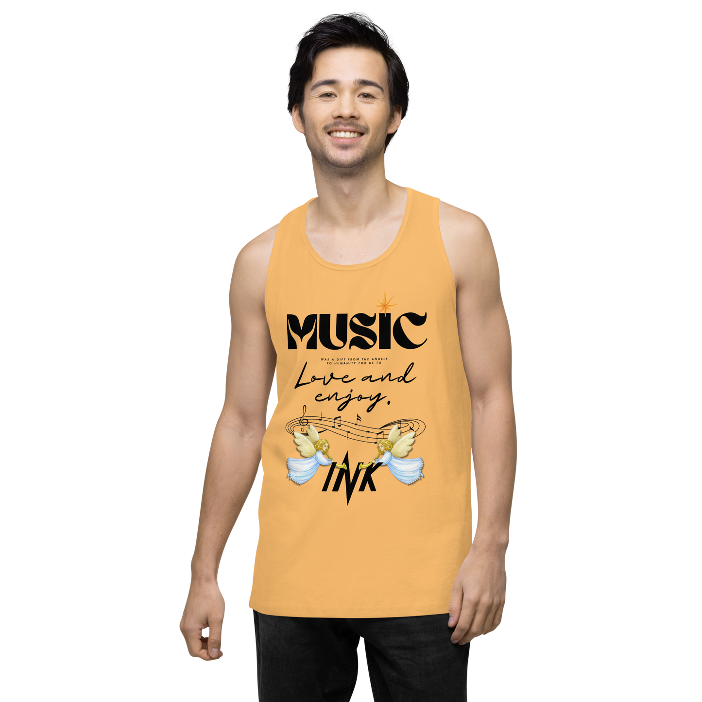 EliteBlend Premium Tank Top with "Music" motif