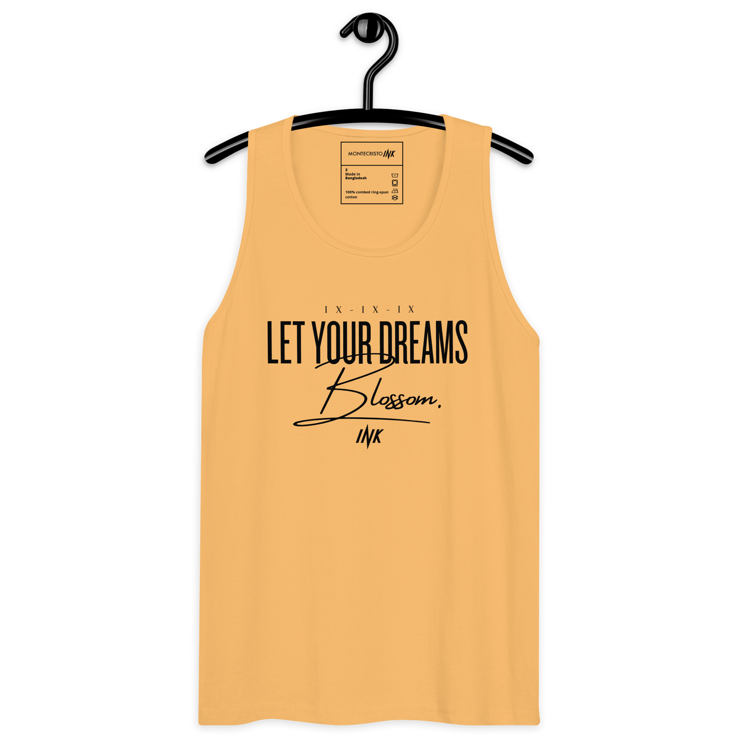 EliteBlend Premium Tank Top with "Let Your Dreams Blossom" design