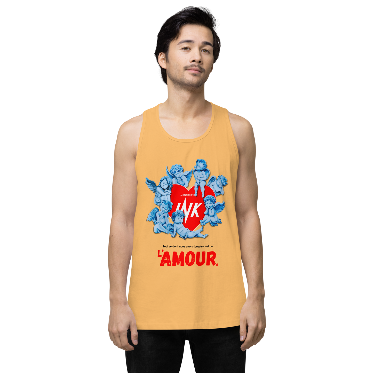 EliteBlend Premium Tank Top with Iconic “AMOUR” motif