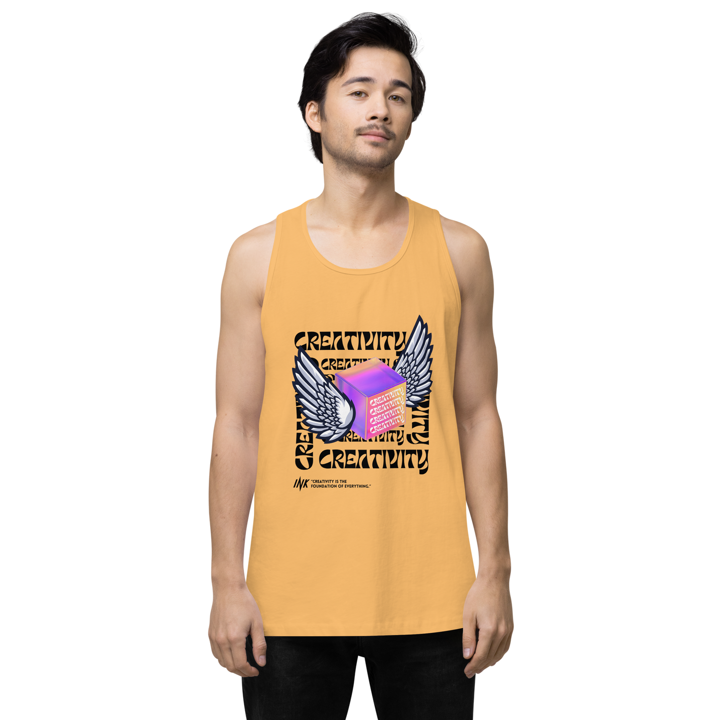 EliteBlend Premium Tank Top with Iconic "Cube of Creativity" print