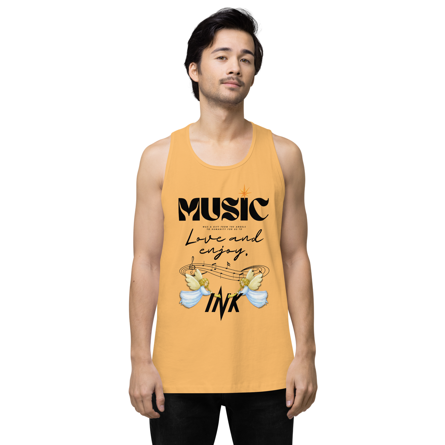 EliteBlend Premium Tank Top with "Music" motif