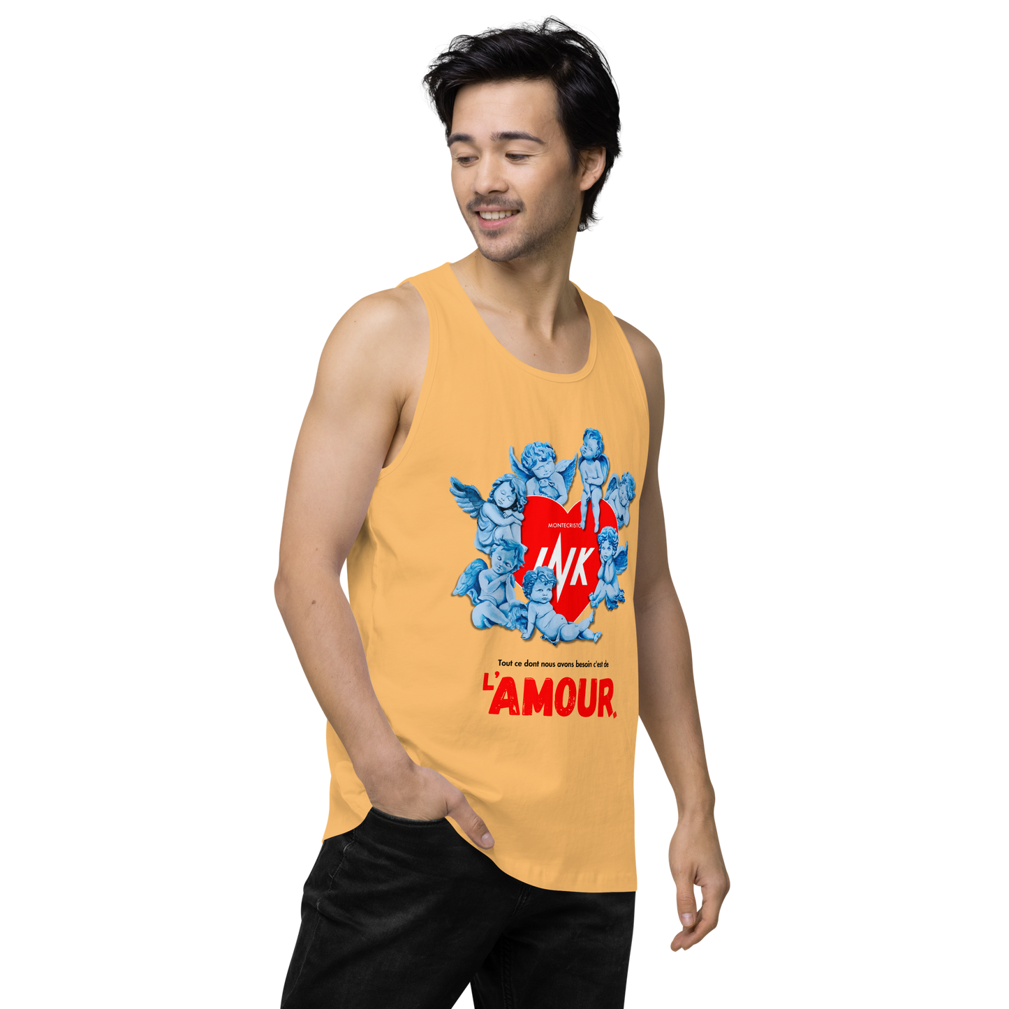 EliteBlend Premium Tank Top with Iconic “AMOUR” motif