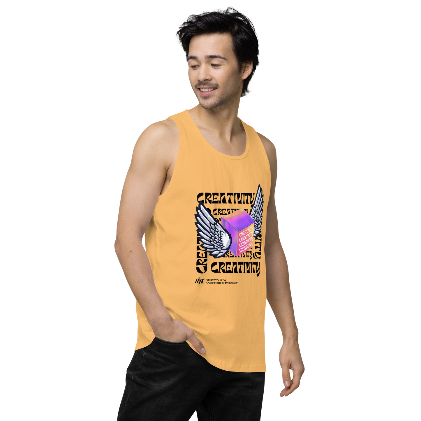 EliteBlend Premium Tank Top with Iconic "Cube of Creativity" print