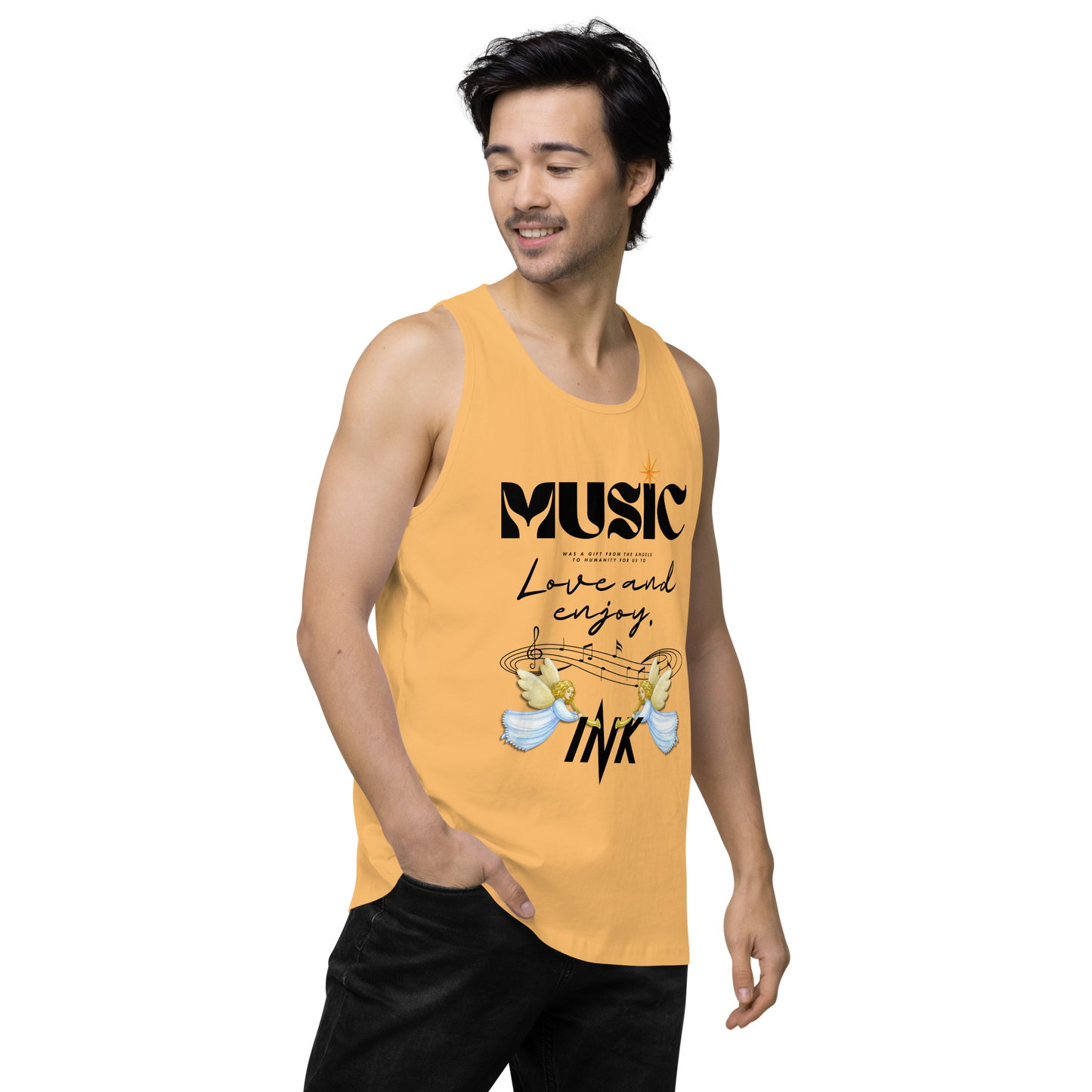 EliteBlend Premium Tank Top with "Music" motif