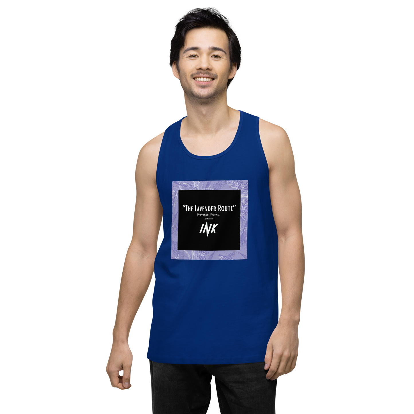 “The Lavender Route” motif EliteBlend Premium Tank Top