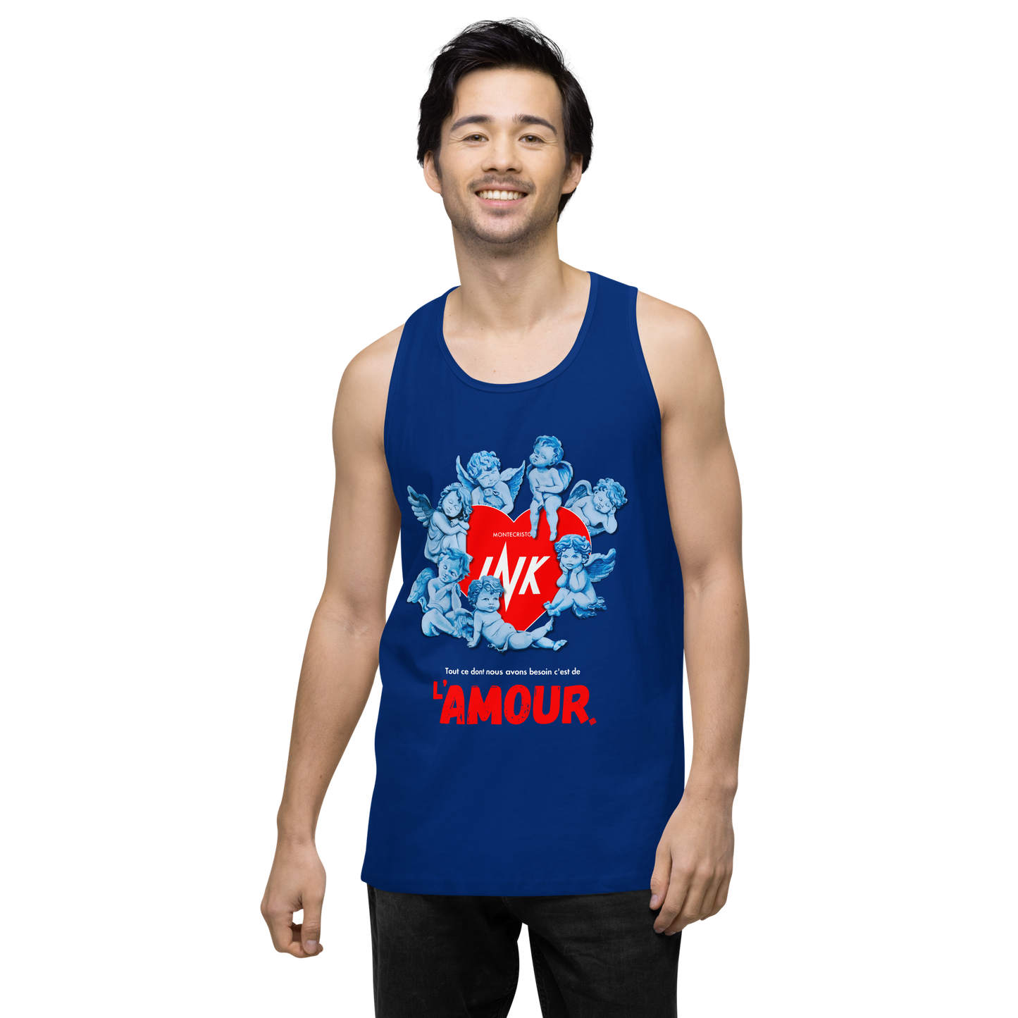 EliteBlend Premium Tank Top with Iconic “AMOUR” motif