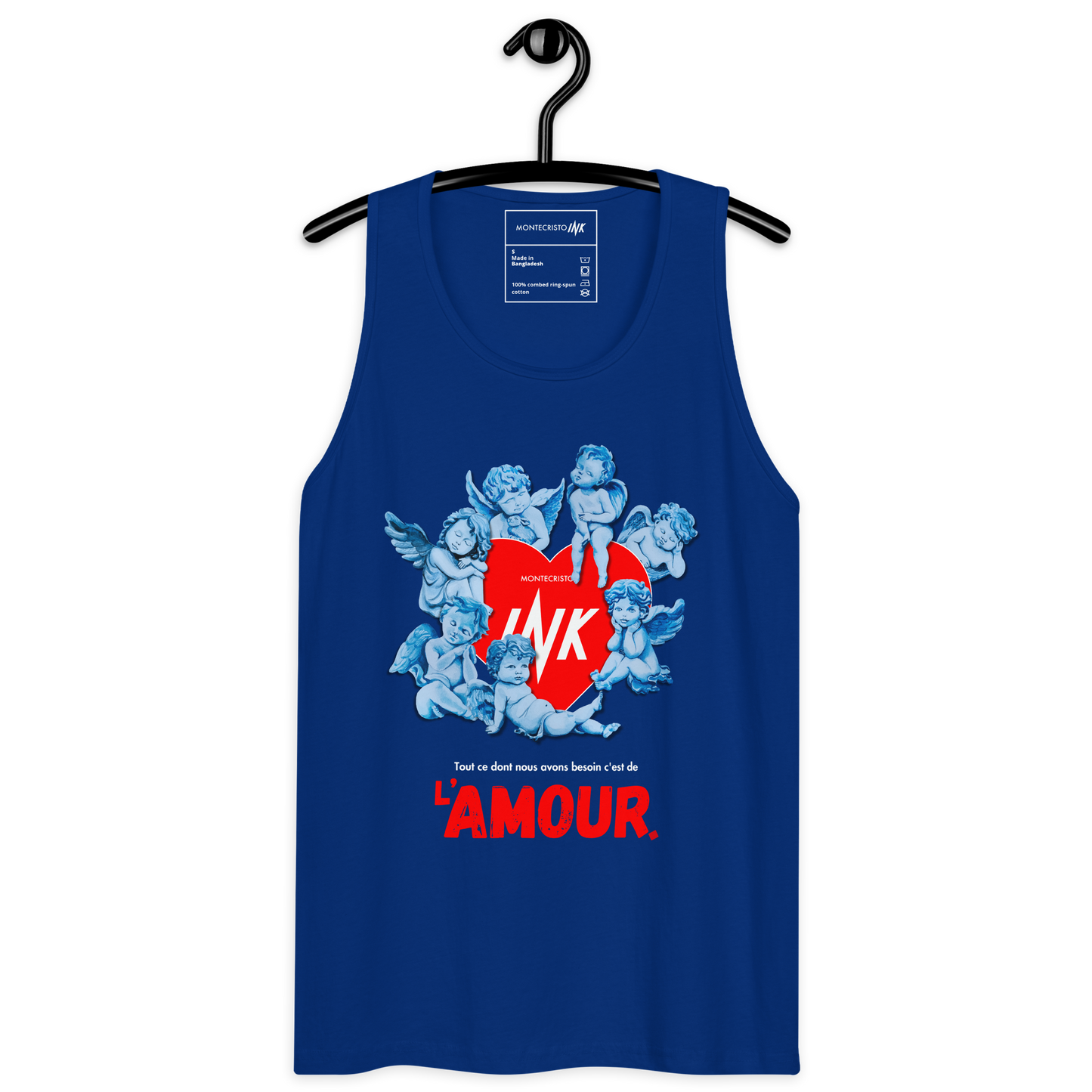 EliteBlend Premium Tank Top with Iconic “AMOUR” motif