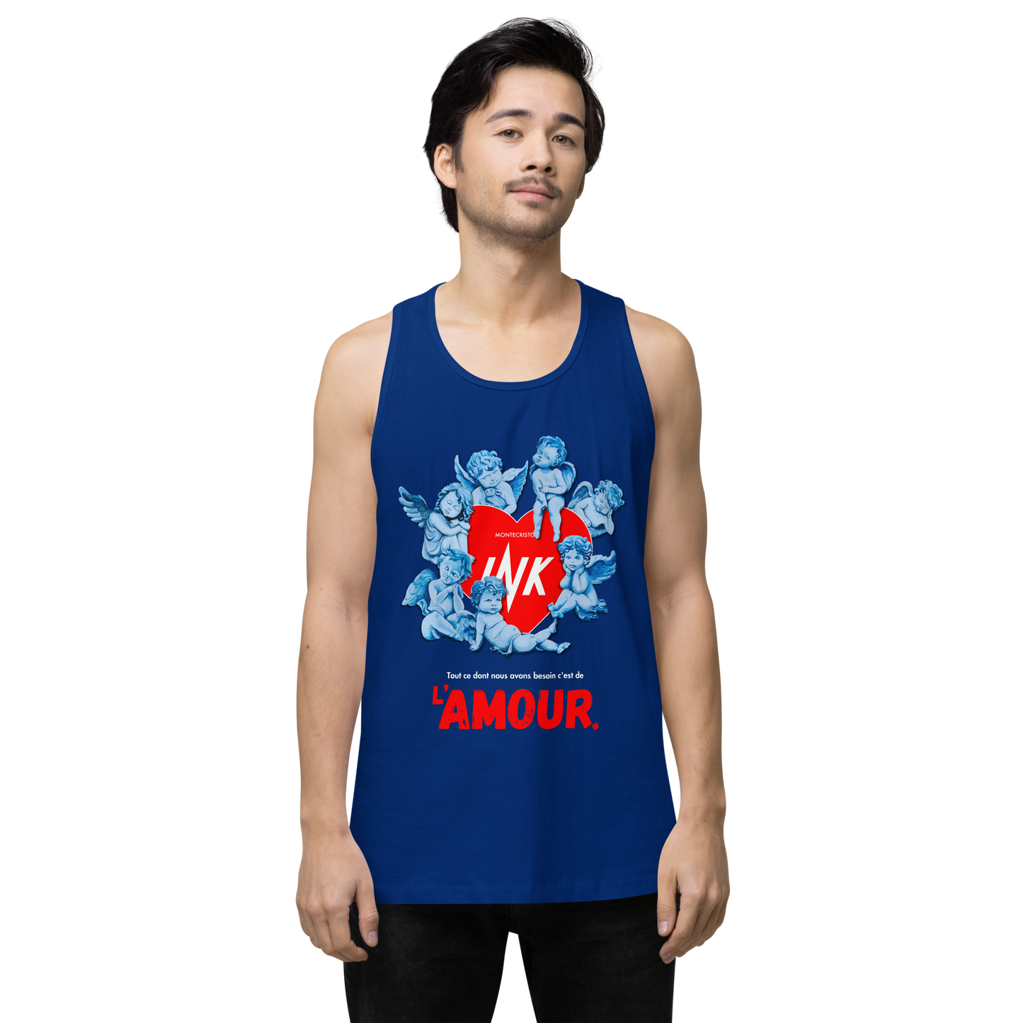 EliteBlend Premium Tank Top with Iconic “AMOUR” motif