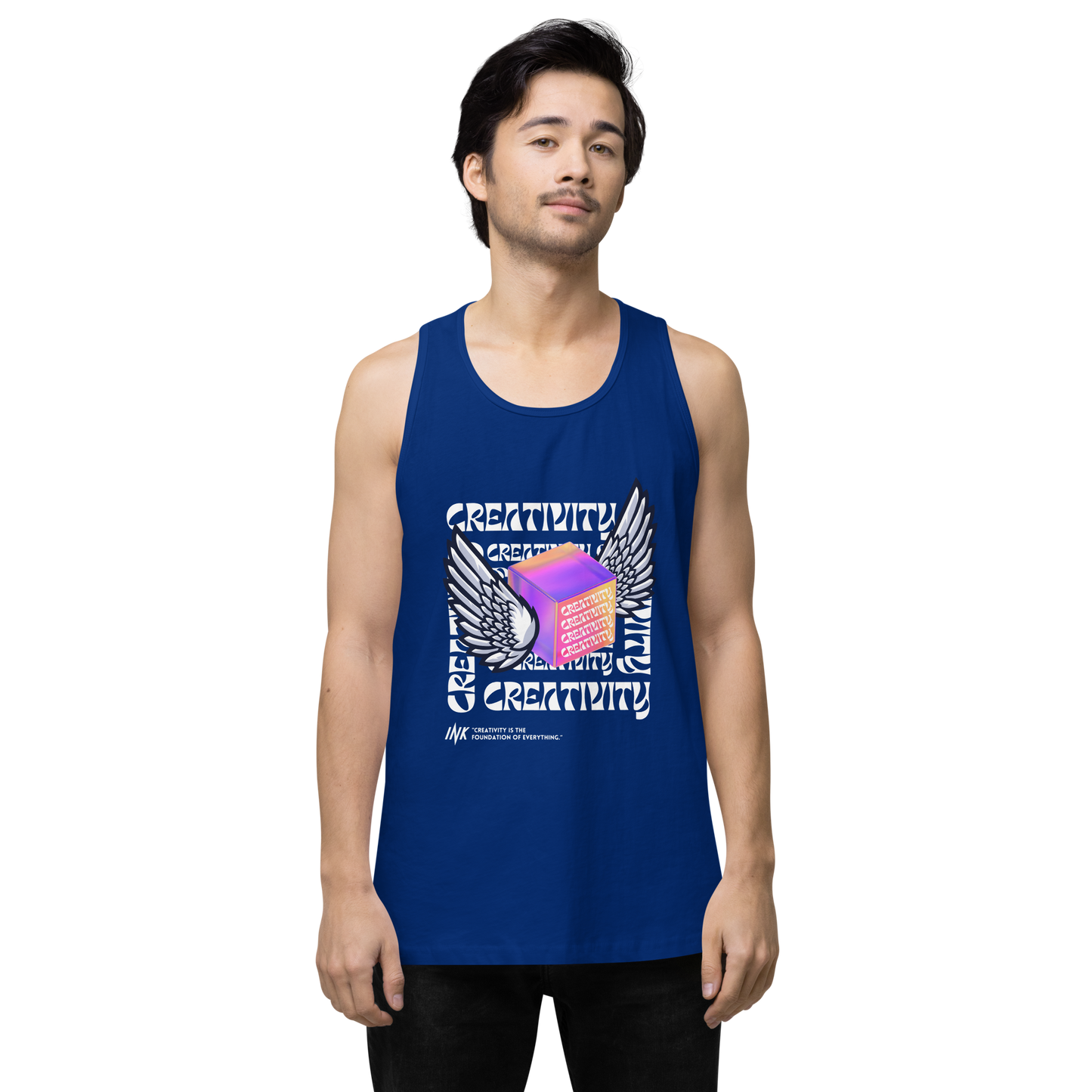 EliteBlend Premium Tank Top with Iconic "Cube of Creativity" print