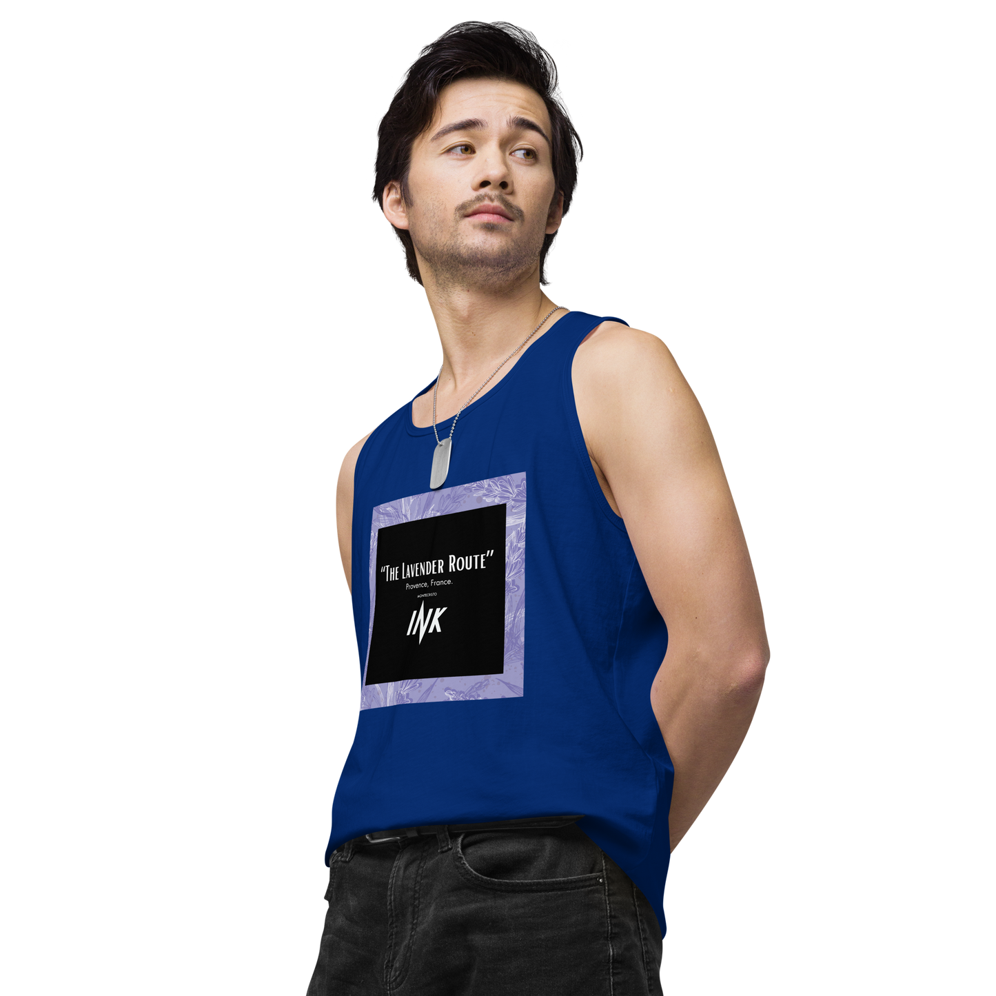 “The Lavender Route” motif EliteBlend Premium Tank Top