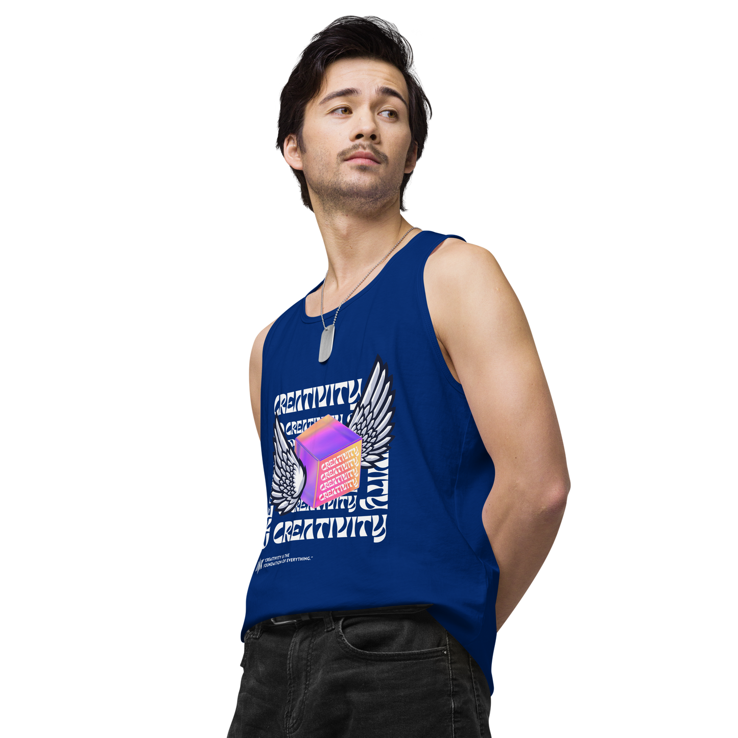 EliteBlend Premium Tank Top with Iconic "Cube of Creativity" print