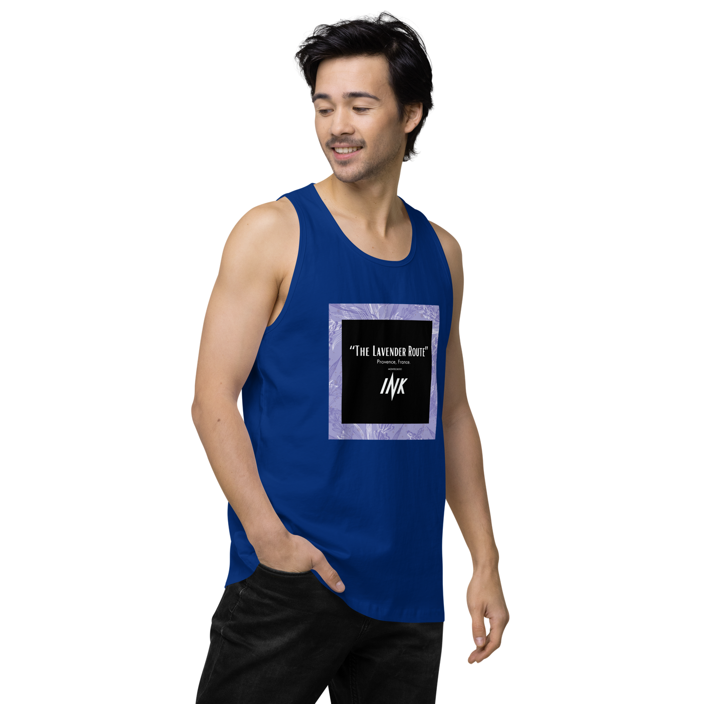 “The Lavender Route” motif EliteBlend Premium Tank Top