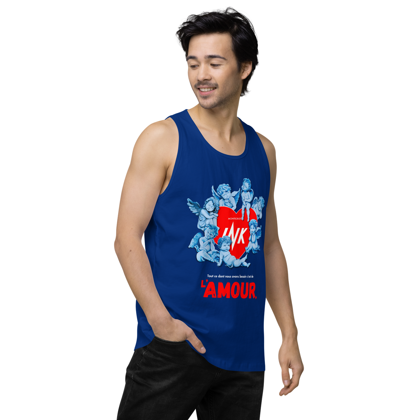 EliteBlend Premium Tank Top with Iconic “AMOUR” motif