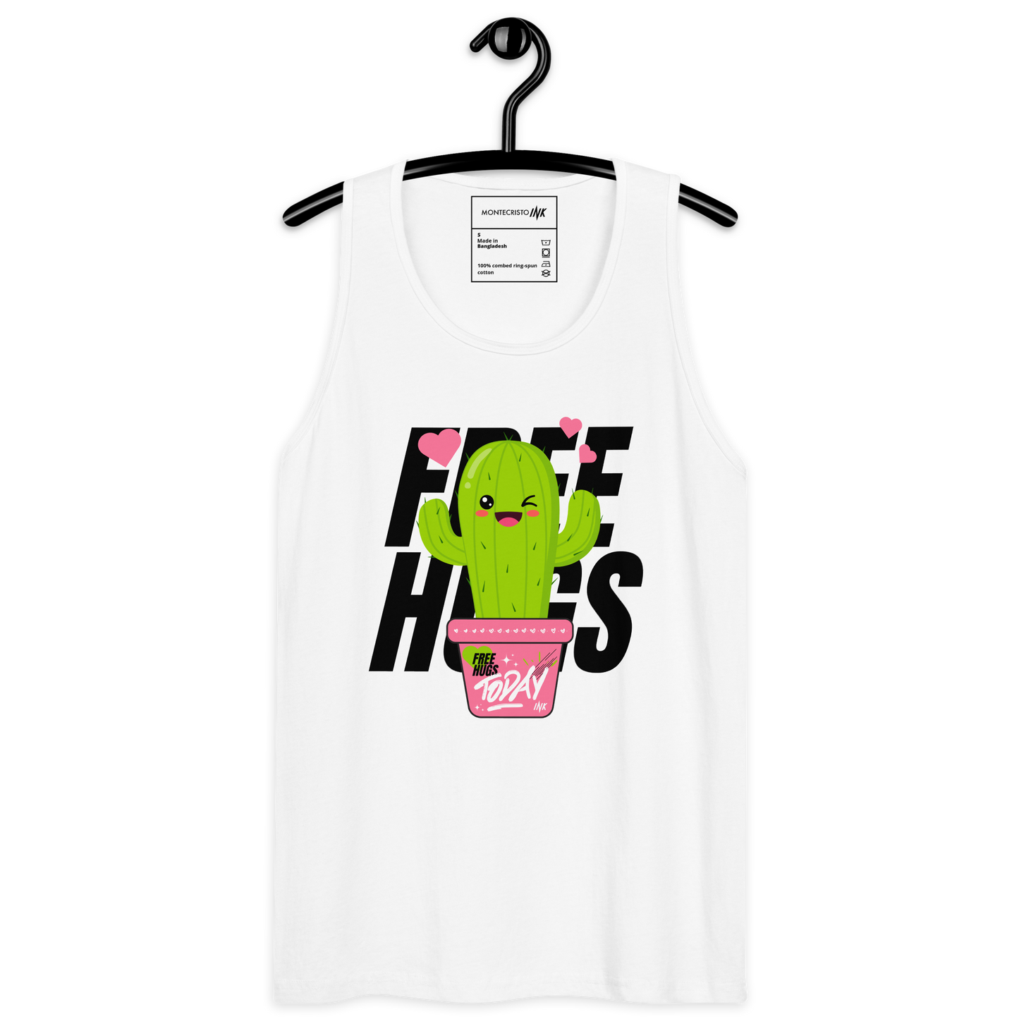 EliteBlend Premium Tank Top with "Free Hugs Today" design