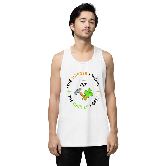 EliteBlend Premium Tank Top with Iconic “Lucky Worker” motif