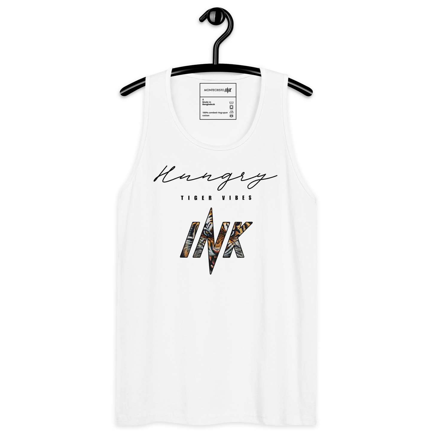 EliteBlend Premium Tank Top with “Hungry Tiger Vibes” print