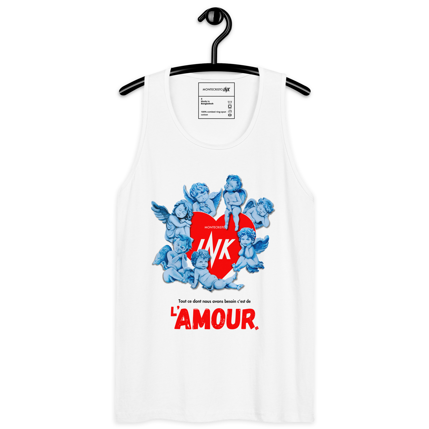 EliteBlend Premium Tank Top with Iconic “AMOUR” motif