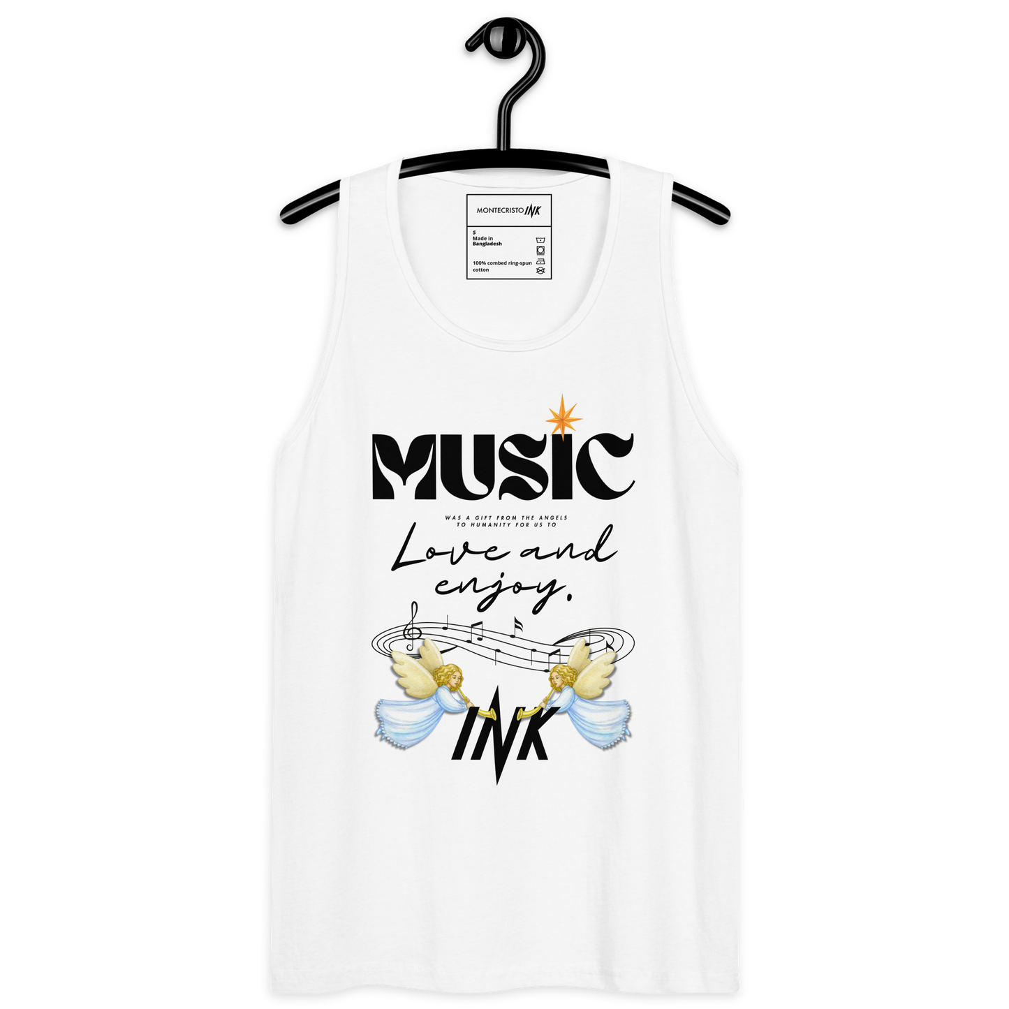 EliteBlend Premium Tank Top with "Music" motif