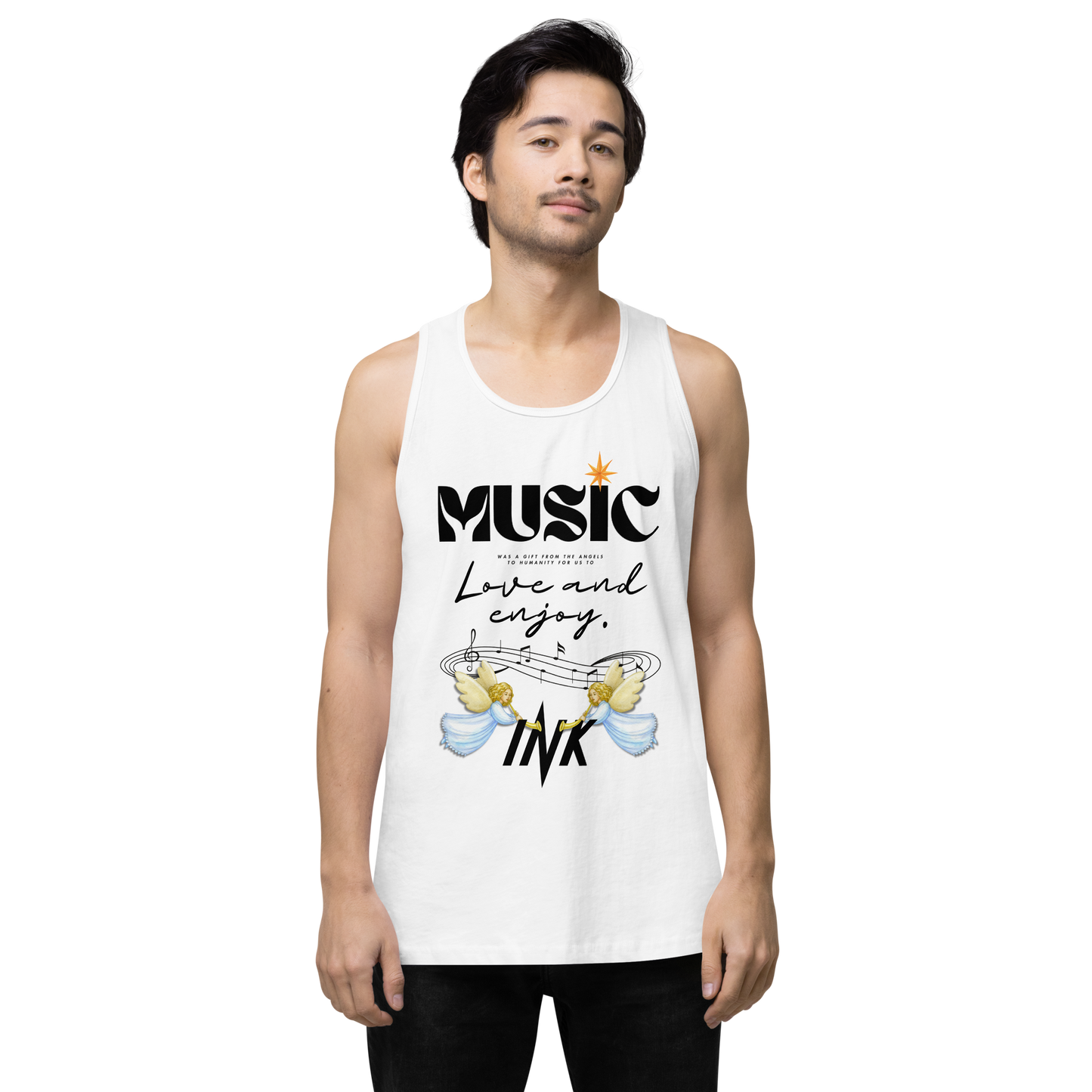 EliteBlend Premium Tank Top with "Music" motif