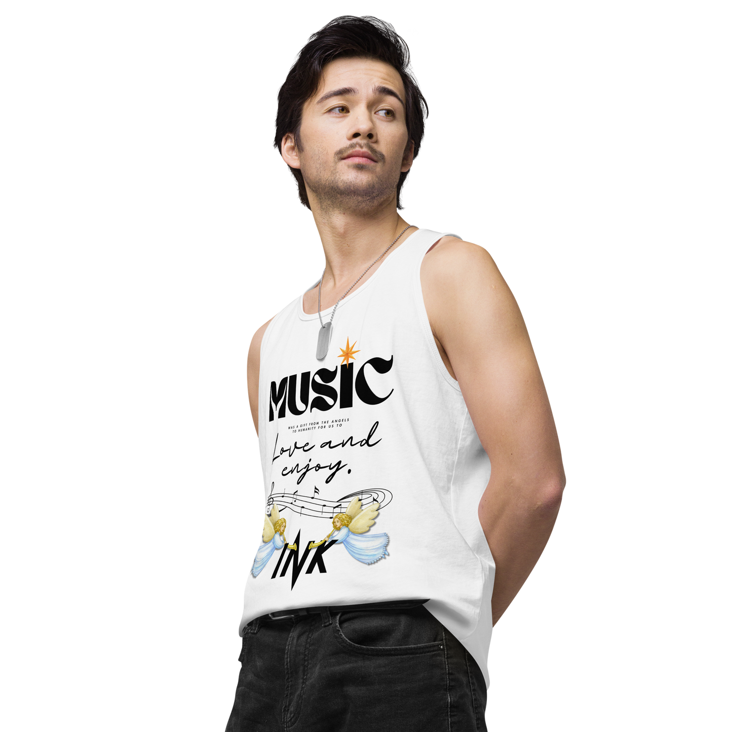 EliteBlend Premium Tank Top with "Music" motif