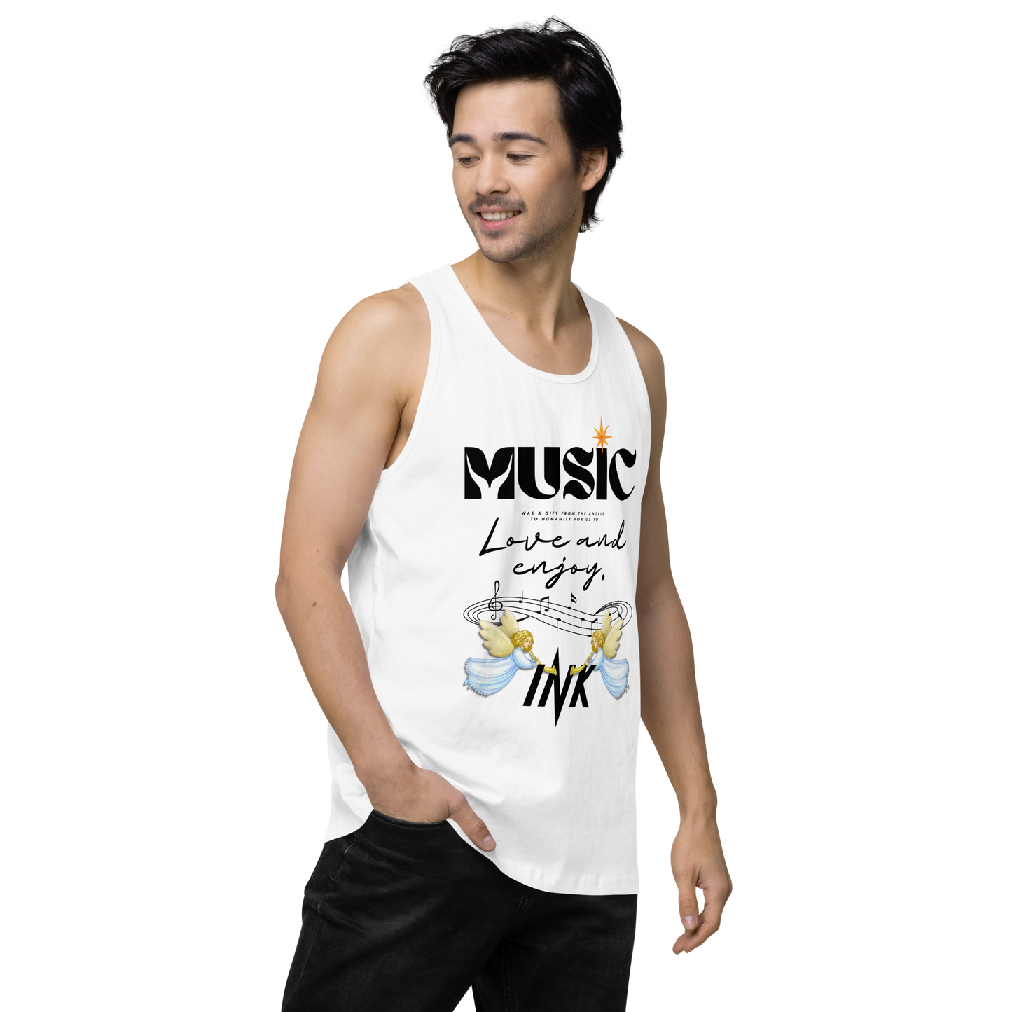 EliteBlend Premium Tank Top with "Music" motif