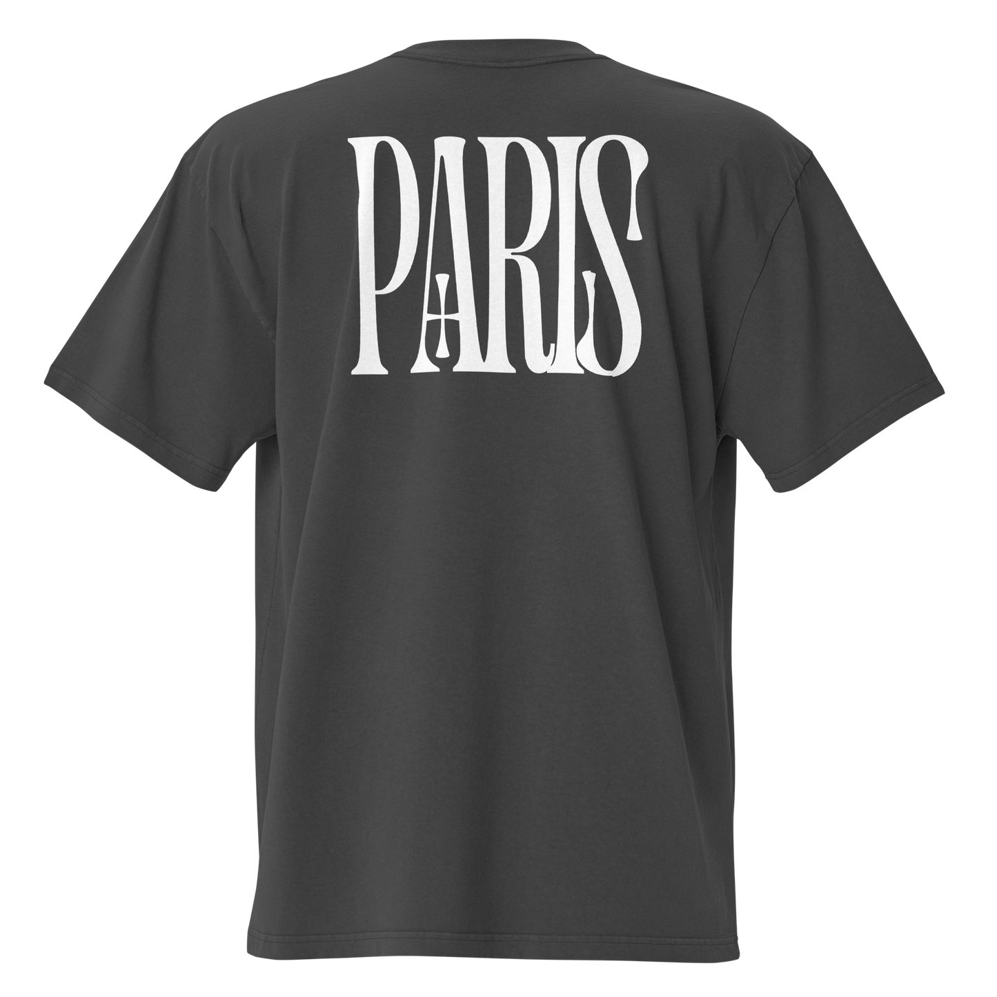 Oversized Retro Faded Tee with “Arc de Triomphe, Paris” motif