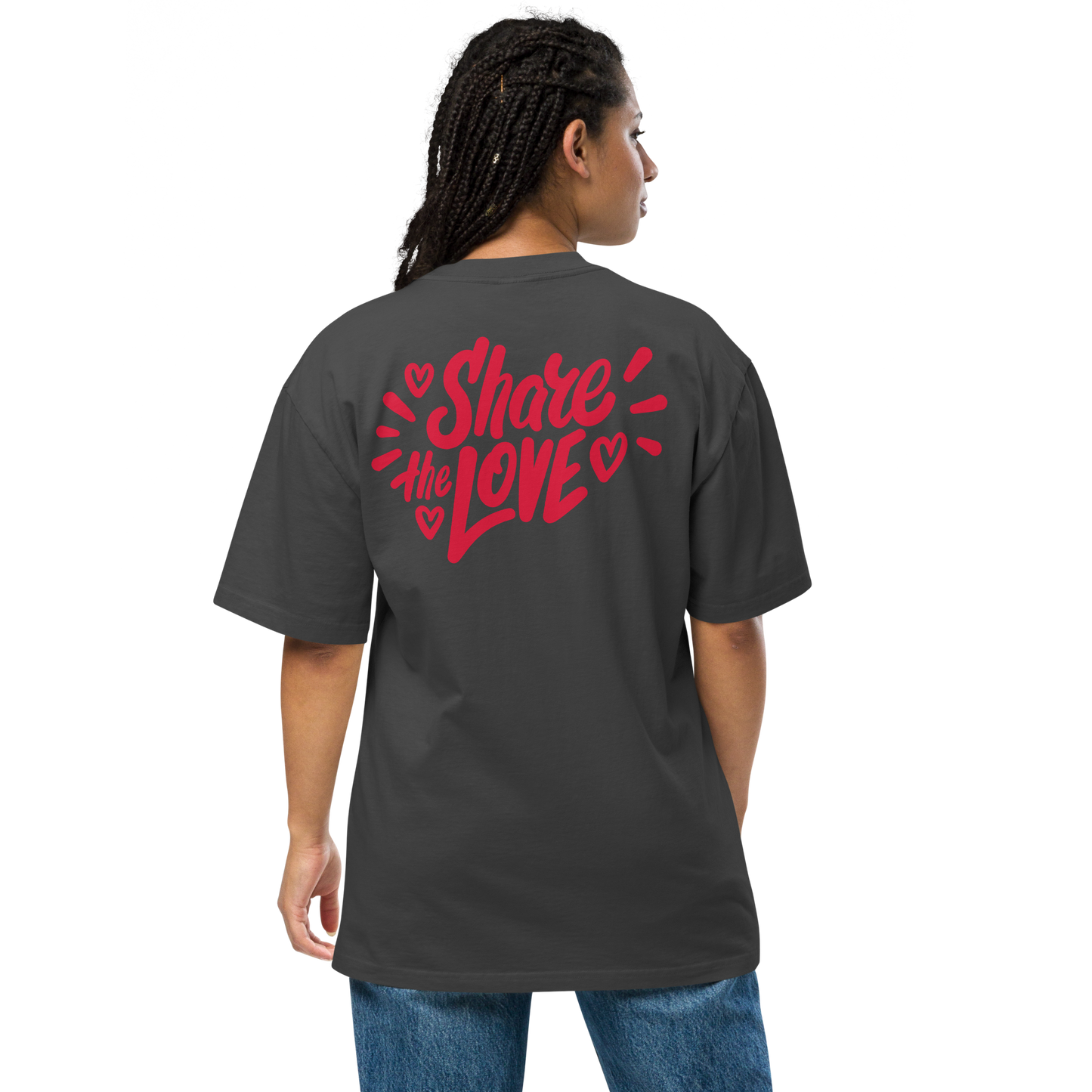 Oversized Retro Faded Tee with "Ink Love" Iconic motif