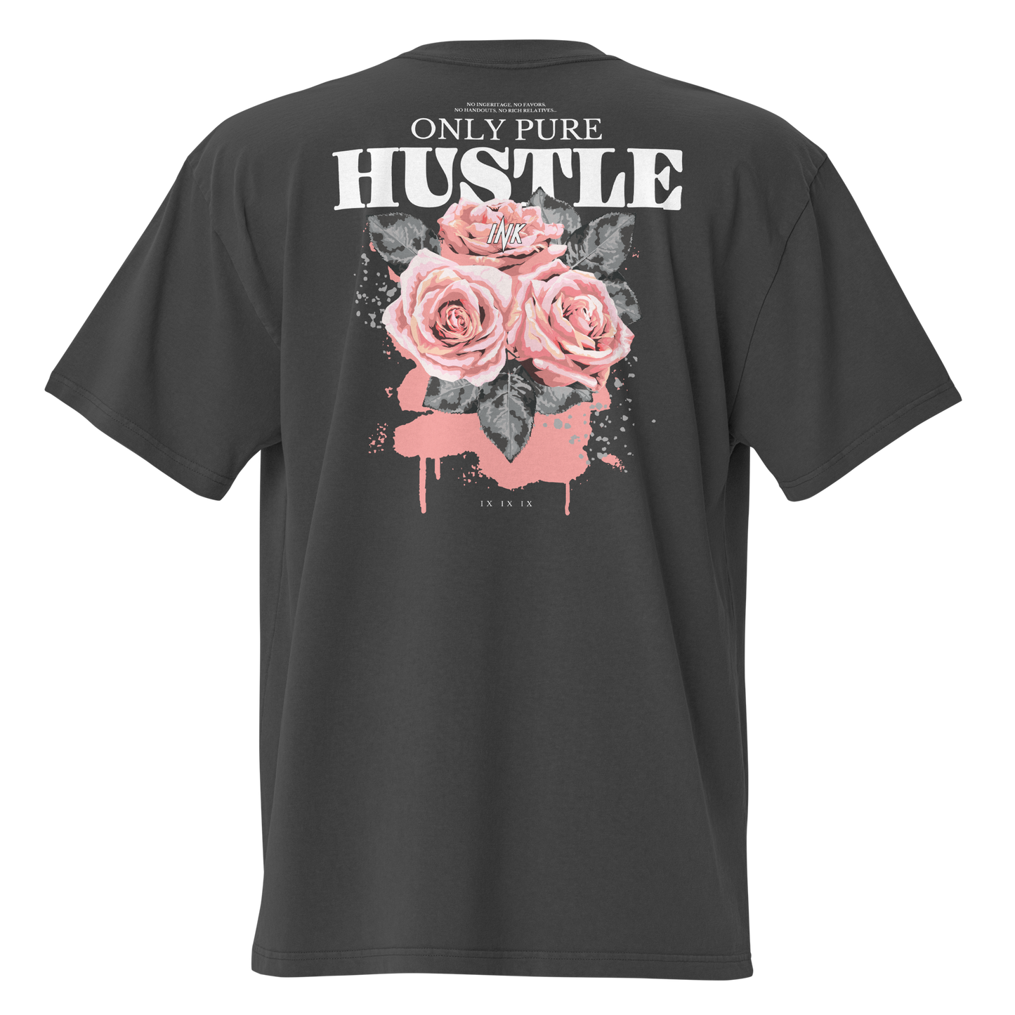 Oversized Retro Faded Tee with "Only Pure Hustle" motif