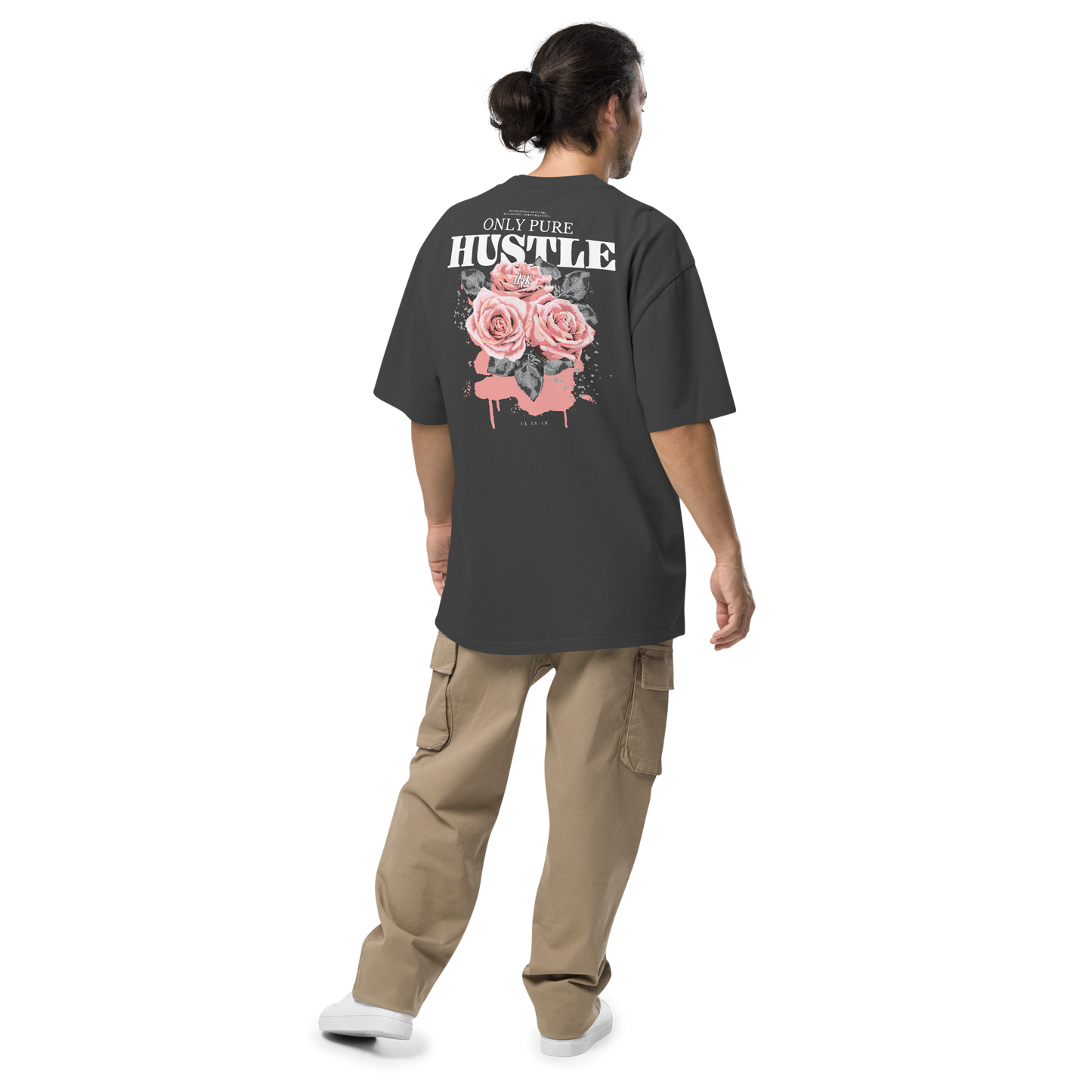 Oversized Retro Faded Tee with "Only Pure Hustle" motif