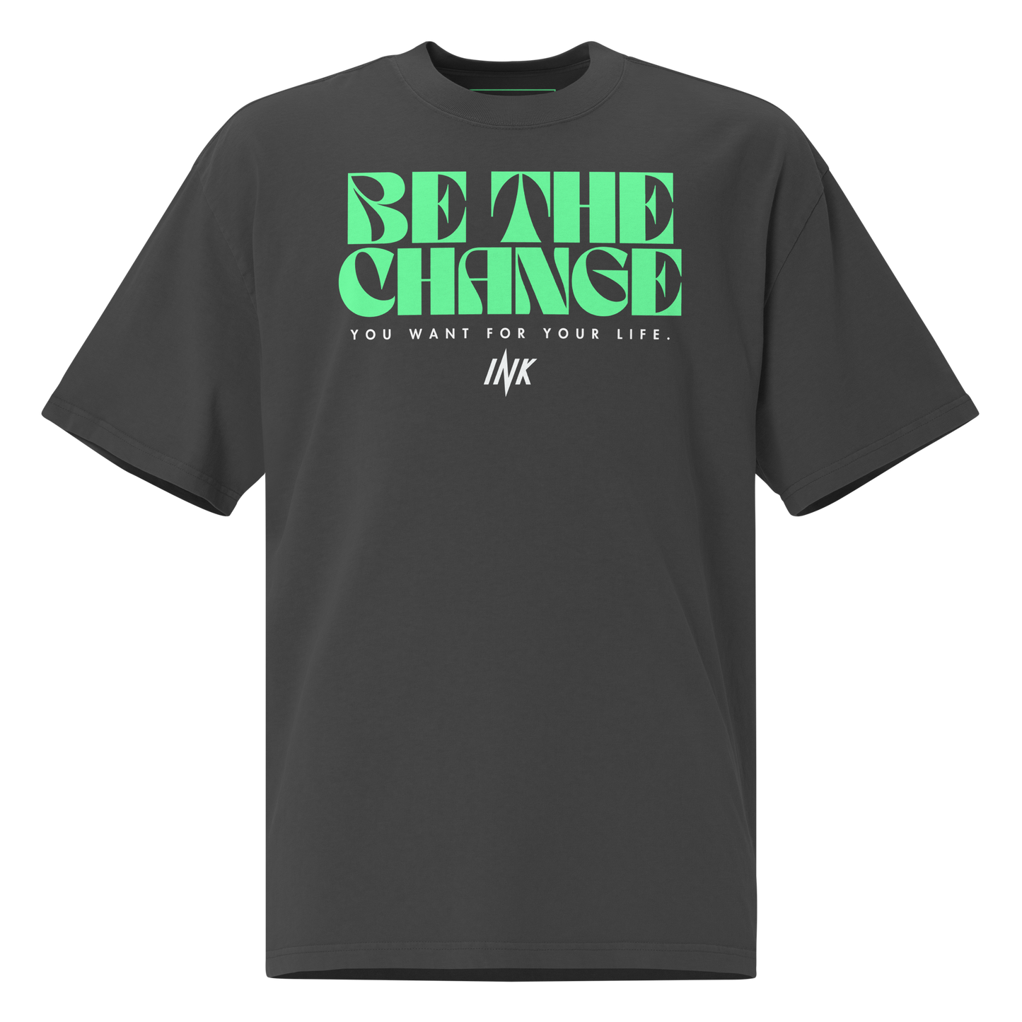 "Be The Change" Emblematic Oversized Retro Faded Tee