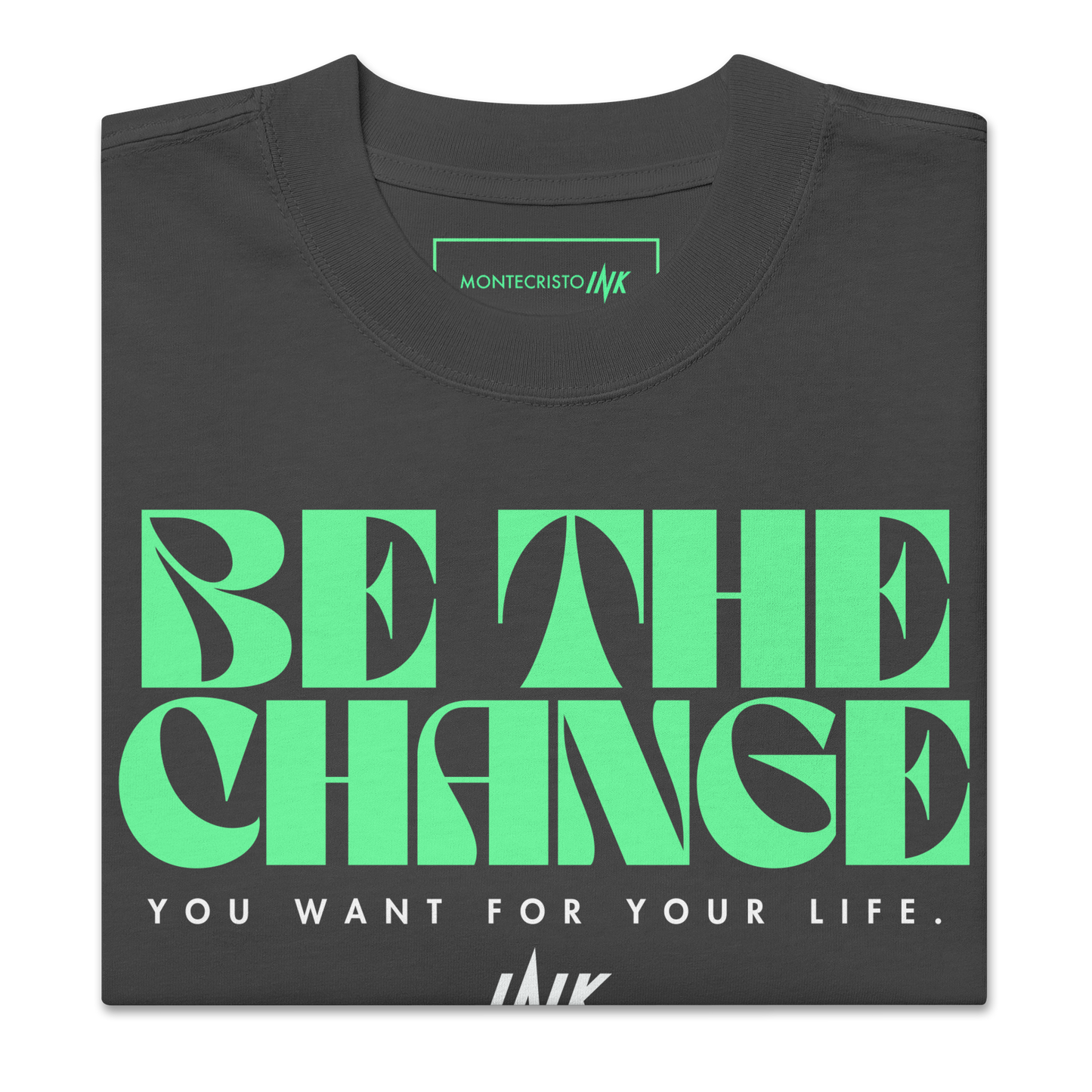 "Be The Change" Emblematic Oversized Retro Faded Tee