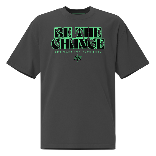 "Be The Change" Emblematic Oversized Retro Faded Tee