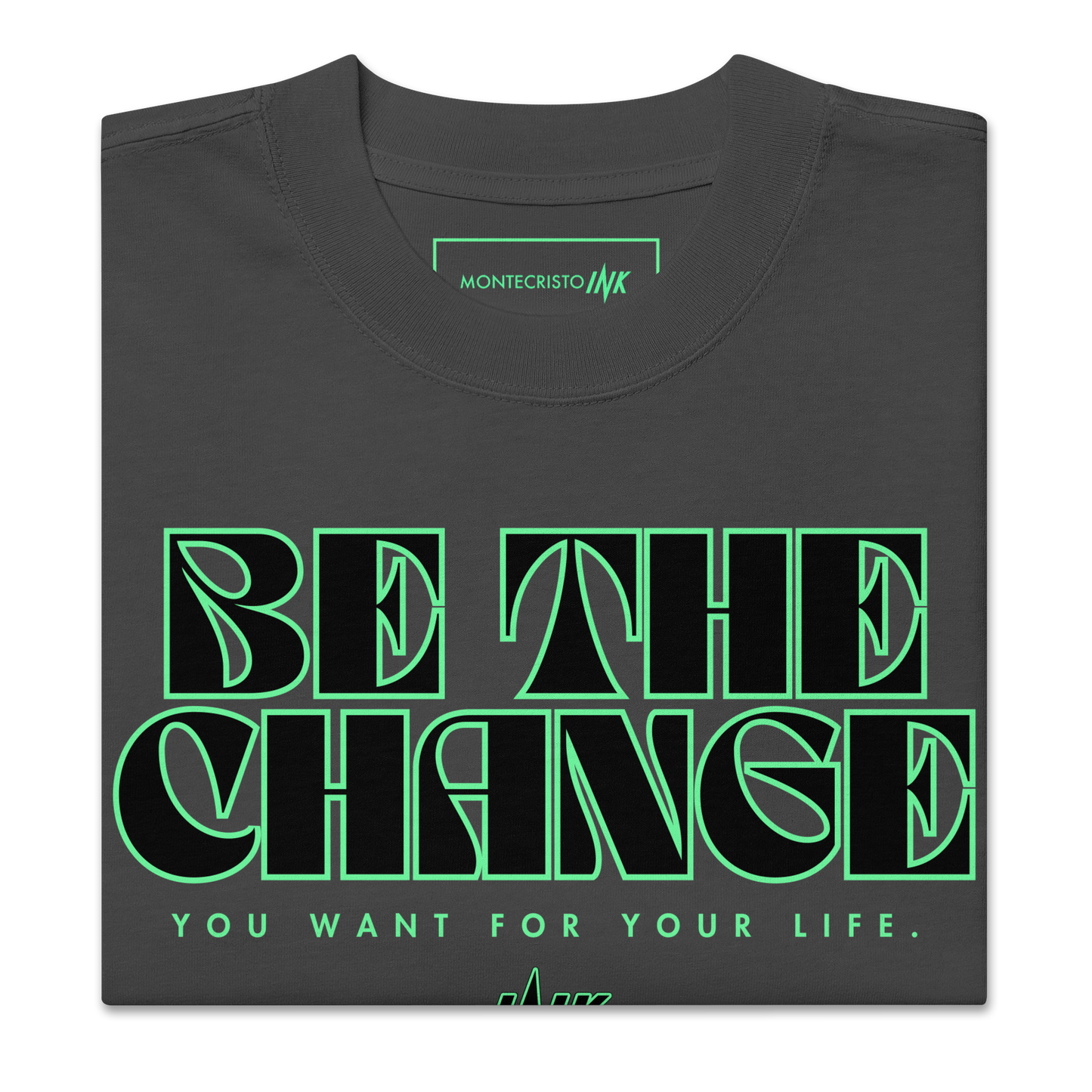 "Be The Change" Emblematic Oversized Retro Faded Tee