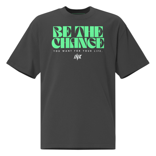 "Be The Change" Emblematic Oversized Retro Faded Tee