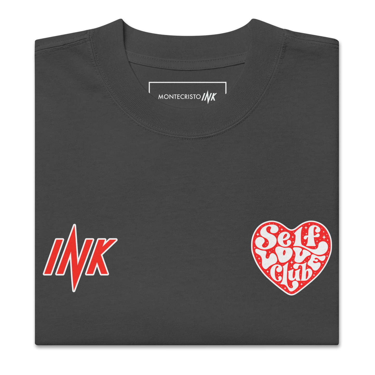 Oversized Retro Faded Tee with "Self Love Club" motif