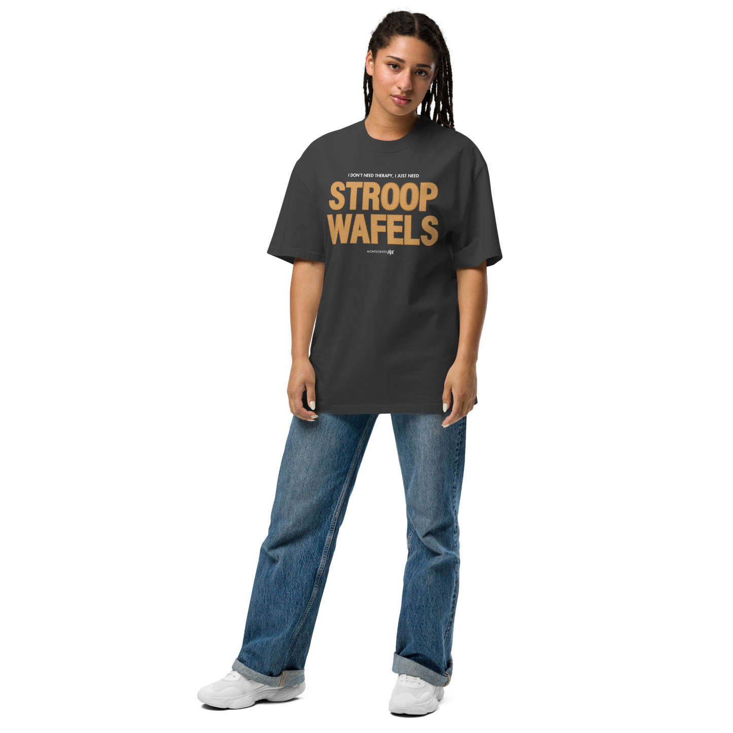 "I Don't Need Therapy, I Just Need STROOPWAFELS" Iconic Oversized Retro Faded Tee