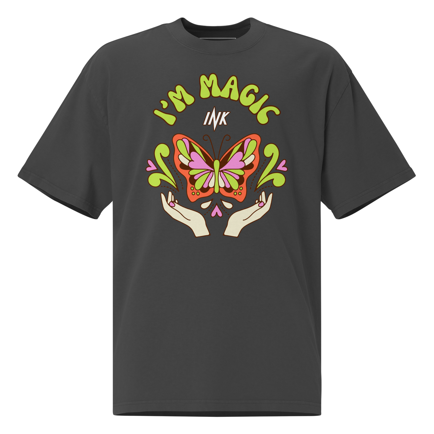 Oversized Retro Faded Tee with “I’m Magic - Ink” print