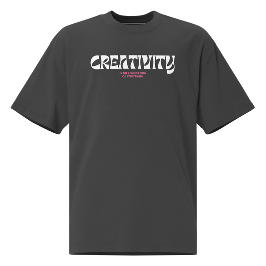 Oversized Retro Faded Tee with Iconic "Cube of Creativity" print