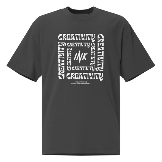 Oversized Retro Faded Tee with Iconic "Cube of Creativity" print